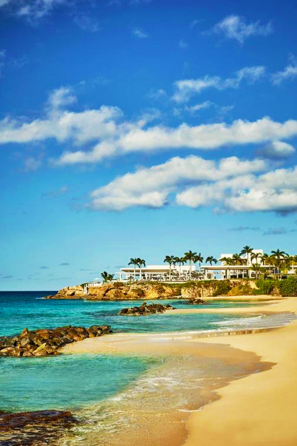 White sand beach and clear turquoise water