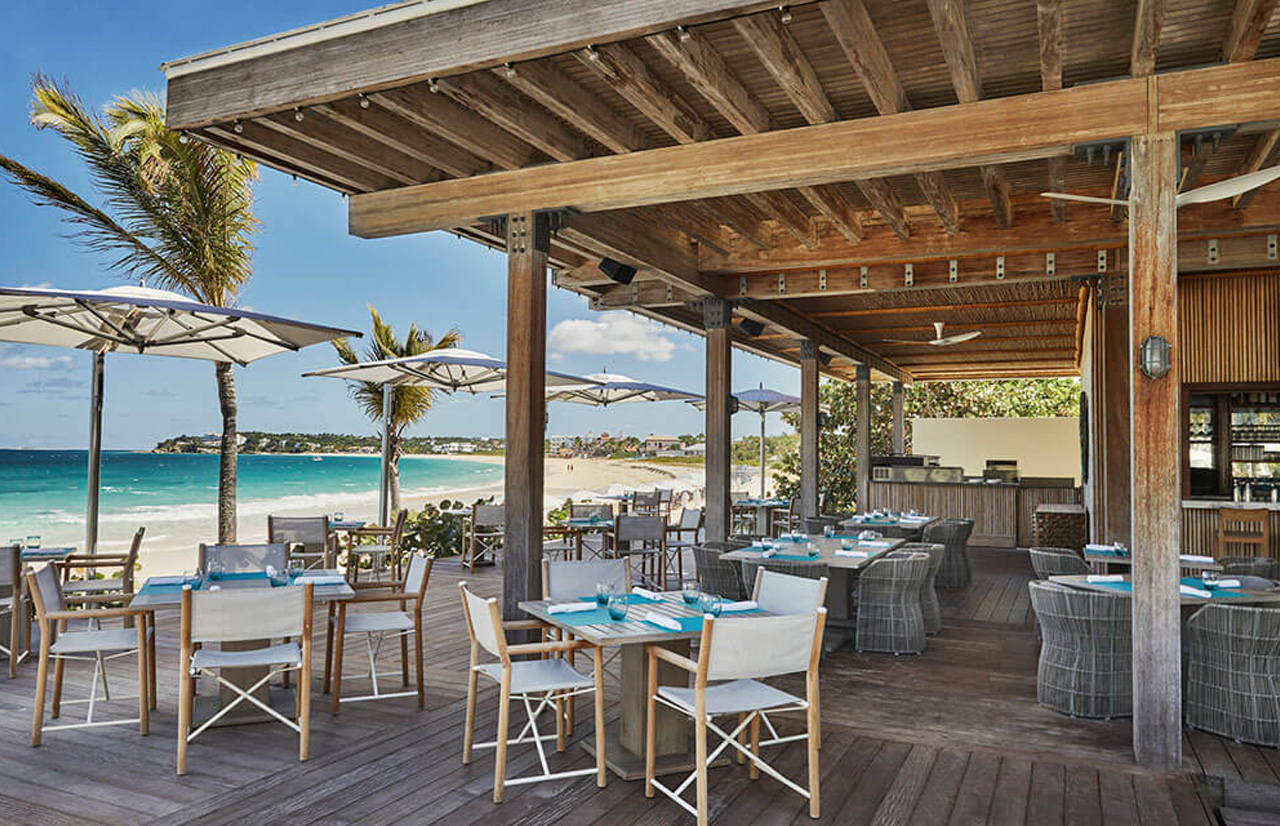 Beachfront restaurants and bars in Anguilla Beachfront dining experience at a restaurant in Anguilla
